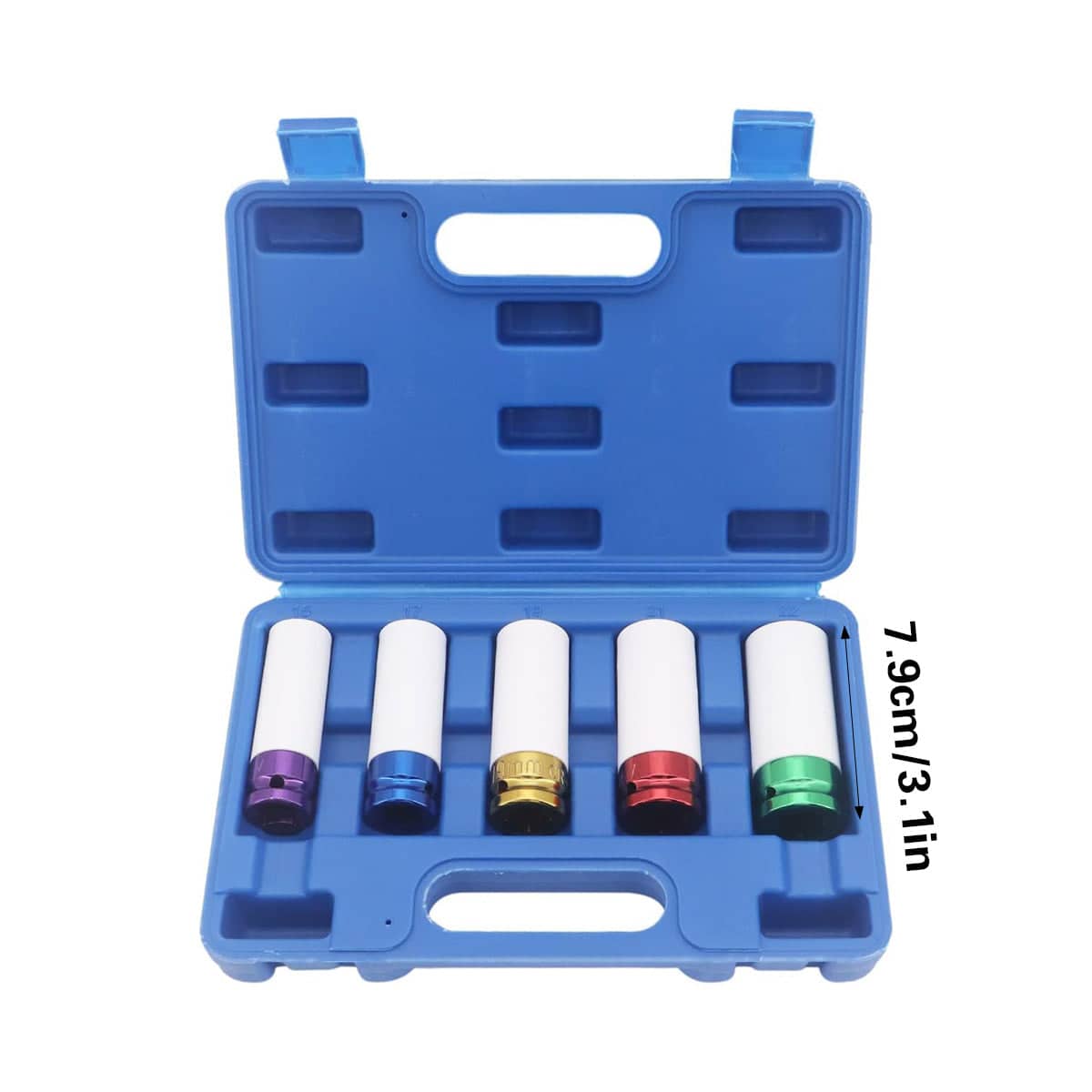 5 Piece Extra Long Lug Nut Impact Socket Set with Wheel Hub Protection - view 3