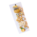 5 Piece Girls Bowknot Snap Hair Clips Set - Yellow Bows, Flower and Pineapple