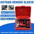 5 Piece Oxygen Sensor Socket Set, Chrome-Plated Manganese Steel
