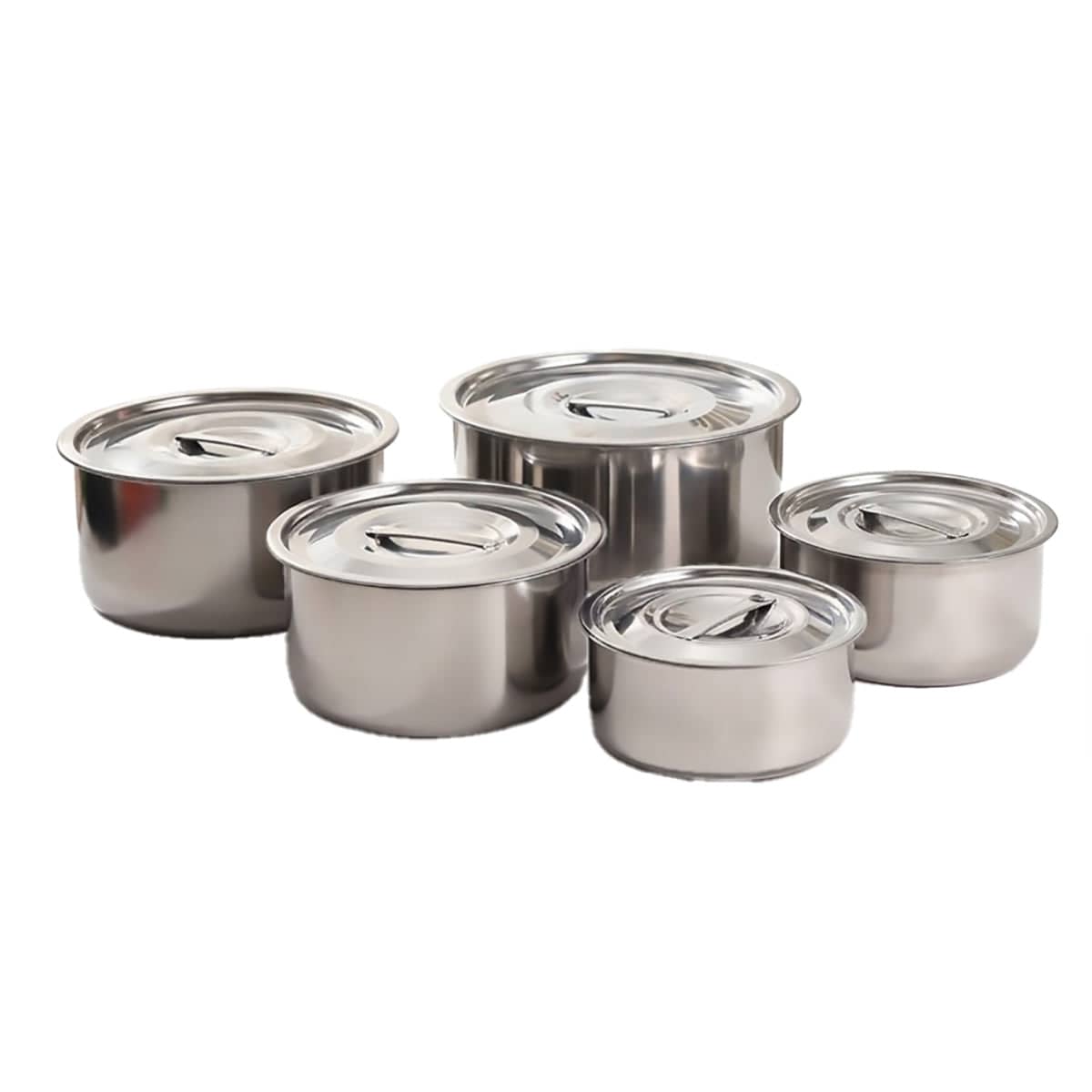 5 Piece Stainless Steel Cooking Pot Set with Lids 14, 18, 22, 26 and 30 cm - view 2