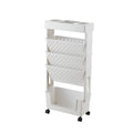 5-Tier Rolling Bookshelf Movable Book Rack Storage Organiser with Wheels - view 2