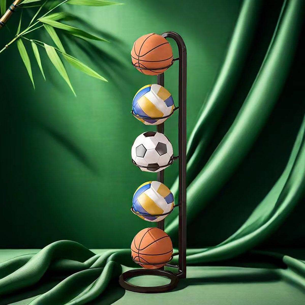 5 Tier Steel Basketball Storage Rack for Footballs and Sports Balls - view 5