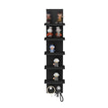 5 Tier Wall Mounted Shelf Black for Home Living Room Storage Use - view 2