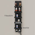 5 Tier Wall Mounted Shelf Black for Home Living Room Storage Use - view 3