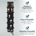 5 Tier Wall Mounted Shelf Black for Home Living Room Storage Use - view 5