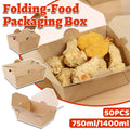 50 Pack Food Packaging Boxes with Lids - 750ml, 128 x 108 x 65mm - view 2