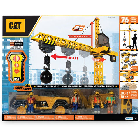 CAT Construction Toy Set, Motorised RC Tower Crane with Trucks and Site Accessories — image 2