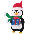 Outdoor and Indoor Christmas Yard Decoration, 152cm Twinkling LED Penguin and Gift Box with Ground Stakes — image 2
