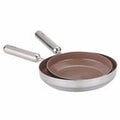 Neoflam 2 Piece Triple Layered Stainless Steel Pan Set, 280mm Frypan and 240mm Wok — image 3