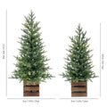 Battery-Operated Artificial Christmas Pine Tree Pair in Crate Bases, 1.2m and 0.9m Sizes, by CGH — image 3