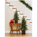 Battery-Operated Artificial Christmas Pine Tree Pair in Crate Bases, 1.2m and 0.9m Sizes, by CGH — image 4