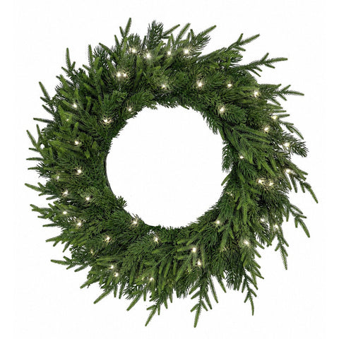 CGH 762mm Artificial Christmas Wreath, Battery Operated with Timer and 50 LEDs