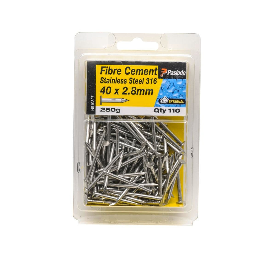 Paslode 40 x 2.8 250g Fibre Cement Stainless Steel Nails 110 Pack - SuperSaverAU - view 1