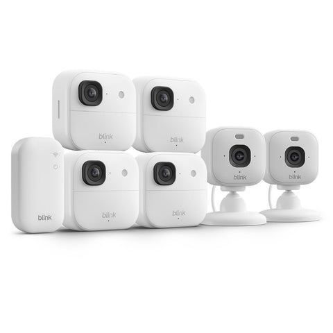 Whole-Home Security Camera Bundle: Six 2K Wire-Free and Plug-In Cameras with Night Vision by Blink B0H2XJHNGS