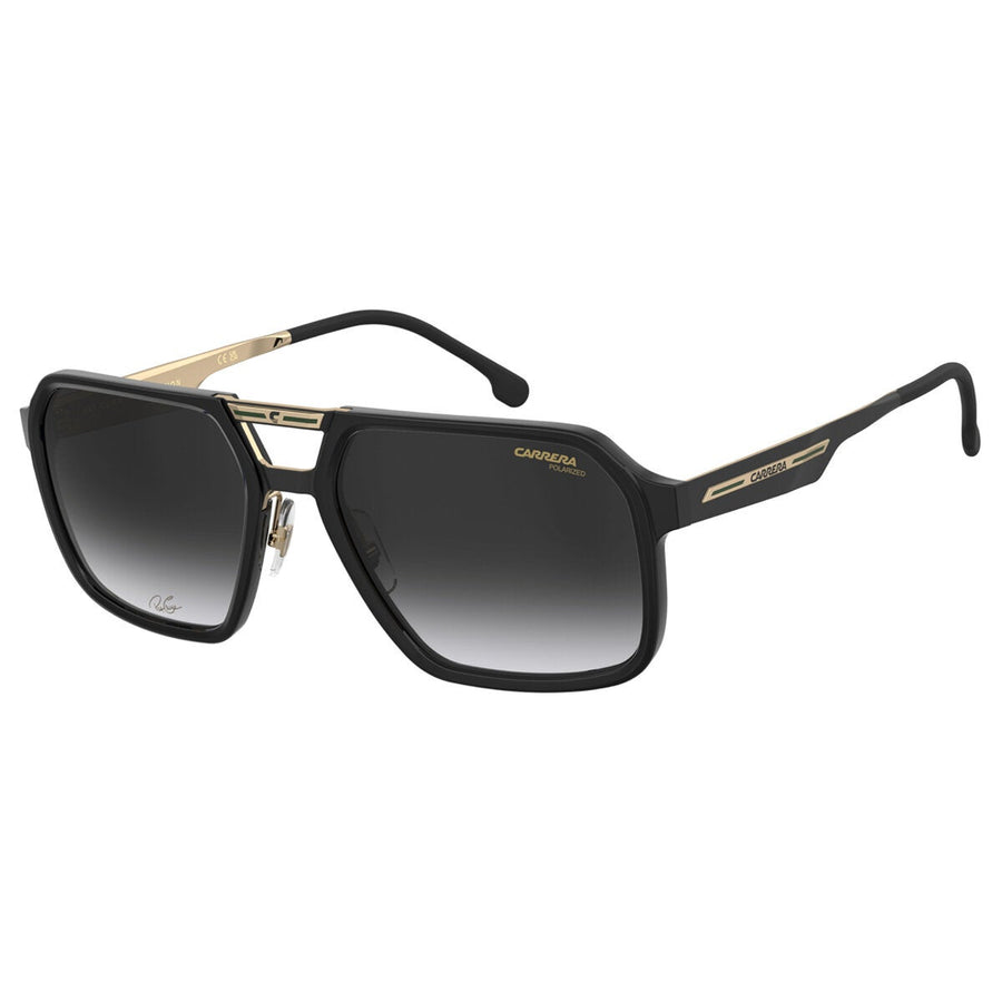 Square Double-Bridge Aviator-Style Shades for Men with Polarised Grey Lenses, Carrera Victory C 27S/PAT 807