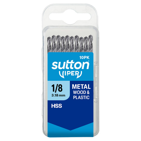 Sutton Tools 1/8" Viper Imperial Drill Bit, 10 Pack