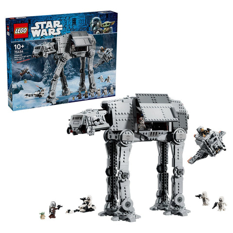 The Mandalorian and Grogu AT-AT Walker Toy with 7 Minifigures and Speeder Bike from LEGO Star Wars 75454