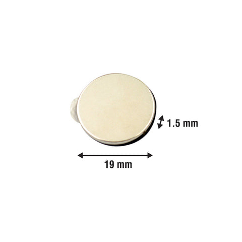 Everhang 19mm Rare Earth Self-Adhesive Neodymium Disc Magnet 5 Pack