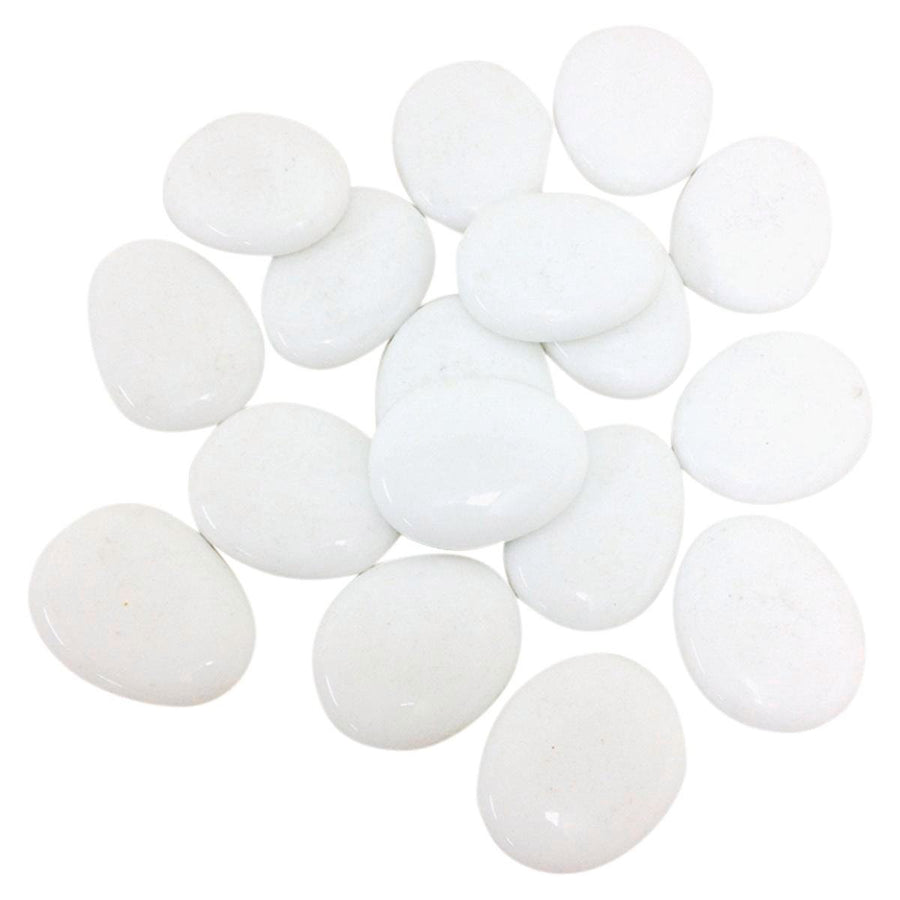 Tuscan Path White Aztec Pebbles 45mm 1kg Glass Decorative Stones - SuperSaverAU - view 1