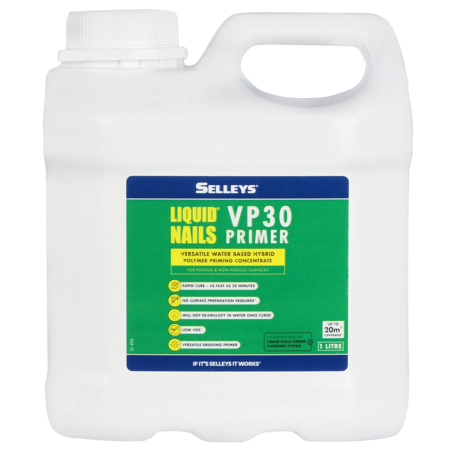 Selleys Liquid Nails VP30 Primer - 1L - Clear - Rapid Cure - Low VOC - SuperSaverAU - view 1