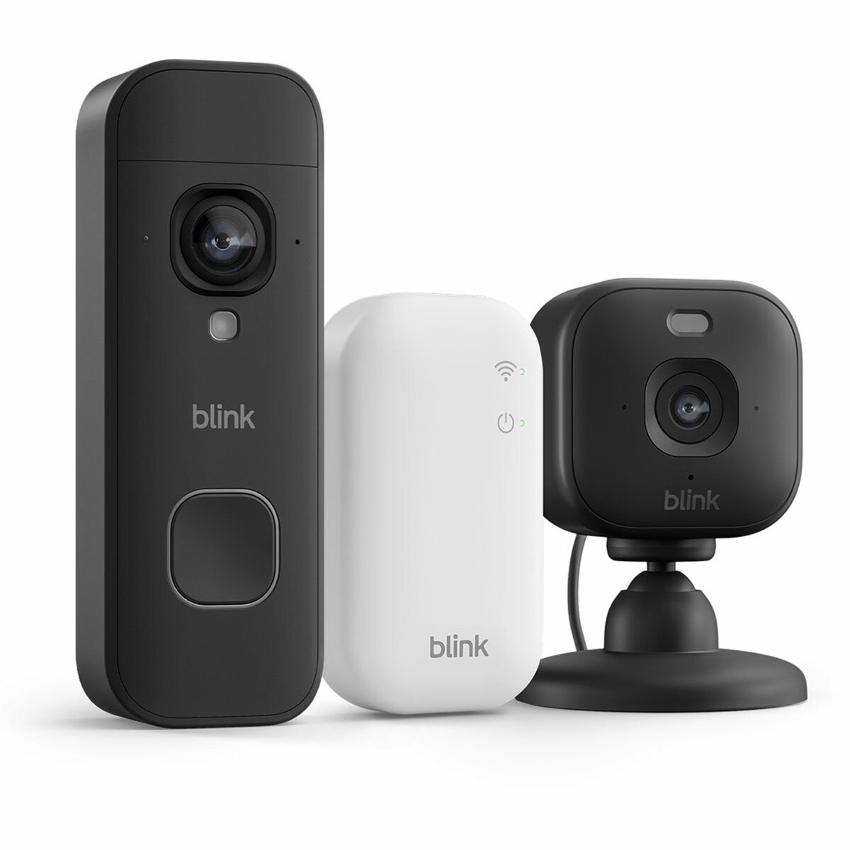 Smart Home Security Starter Kit: 2K Video Doorbell Plus Plug-In Camera by Blink, Black B0H2XCV2FJ