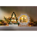 Light Up Timber Christmas Snowflake and Tree Decorations, Battery Operated Set of 2 — image 2