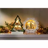 Light Up Timber Christmas Snowflake and Tree Decorations, Battery Operated Set of 2 — image 7