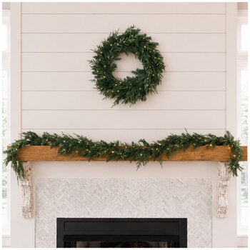 Beaumont Designs Mixed Norfolk Garland 2700mm with Battery LED Lights and Timer — image 4