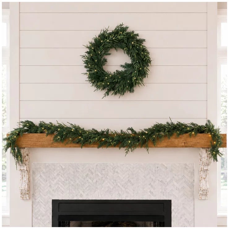 Beaumont Designs Mixed Norfolk Garland 2700mm with Battery LED Lights and Timer — image 6