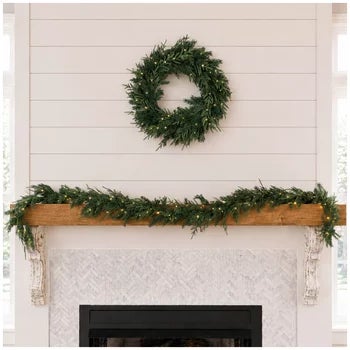 Beaumont Designs Mixed Norfolk Garland 2700mm with Battery LED Lights and Timer — image 8