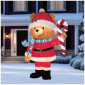 Giant Light-Up Santa Bear Christmas Statue, 218cm Pop Up Display for Porch, Yard or Indoors