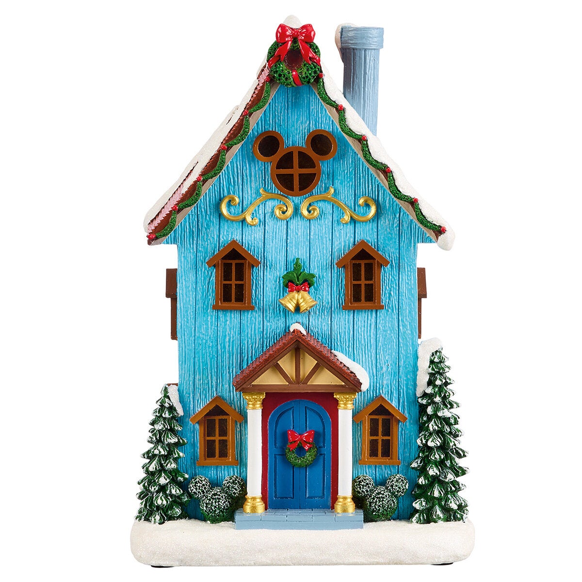 Illuminated Christmas Village Display Featuring Mickey and Friends, Hand-Crafted 13 Piece Set by Disney — image 7