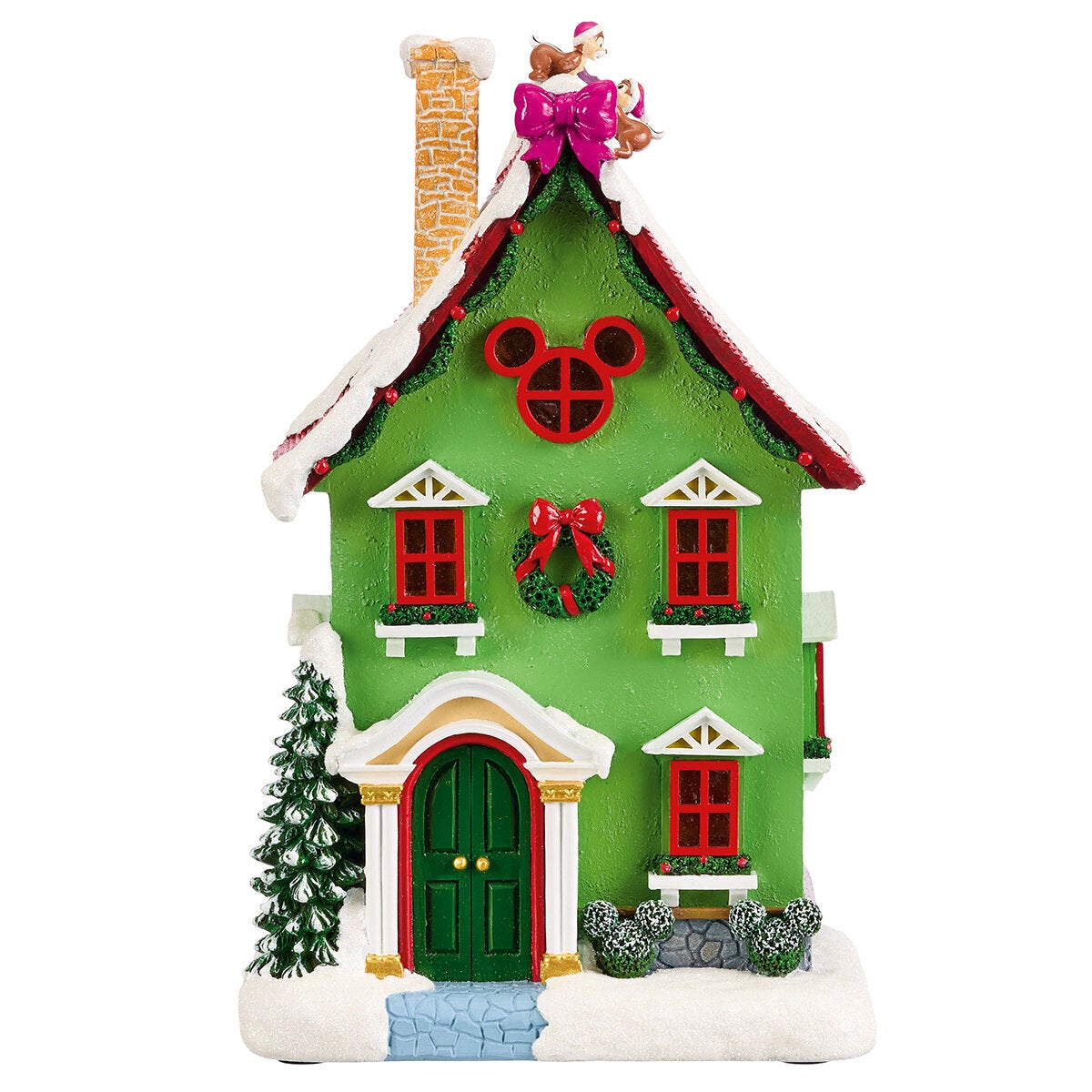 Illuminated Christmas Village Display Featuring Mickey and Friends, Hand-Crafted 13 Piece Set by Disney — image 5