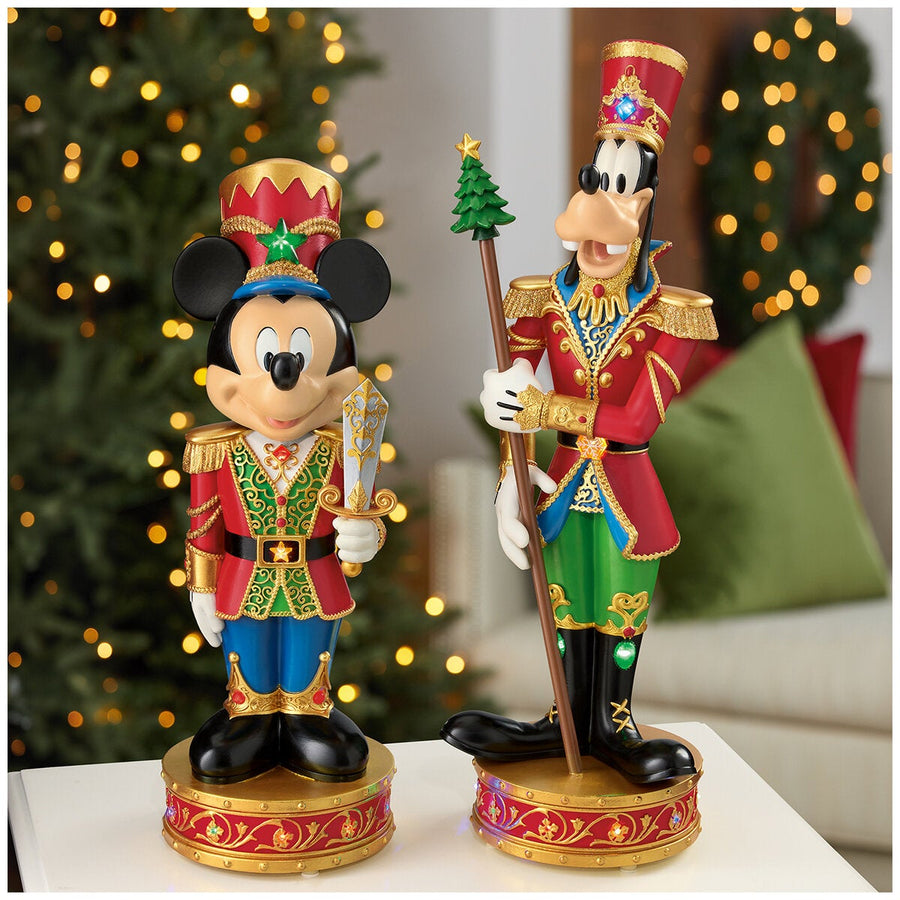 Light Up Christmas Nutcrackers Featuring Mickey Mouse and Goofy, Set of 2, 38cm by Disney