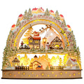 Light Up Christmas Countdown Calendar in Wood, Laser Cut Santa and Snowy Village Scene — image 2