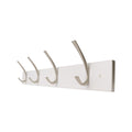 Adoored Decorative Hook Rack - 4 Double Satin Chrome - White - Durable - SuperSaverAU - view 1