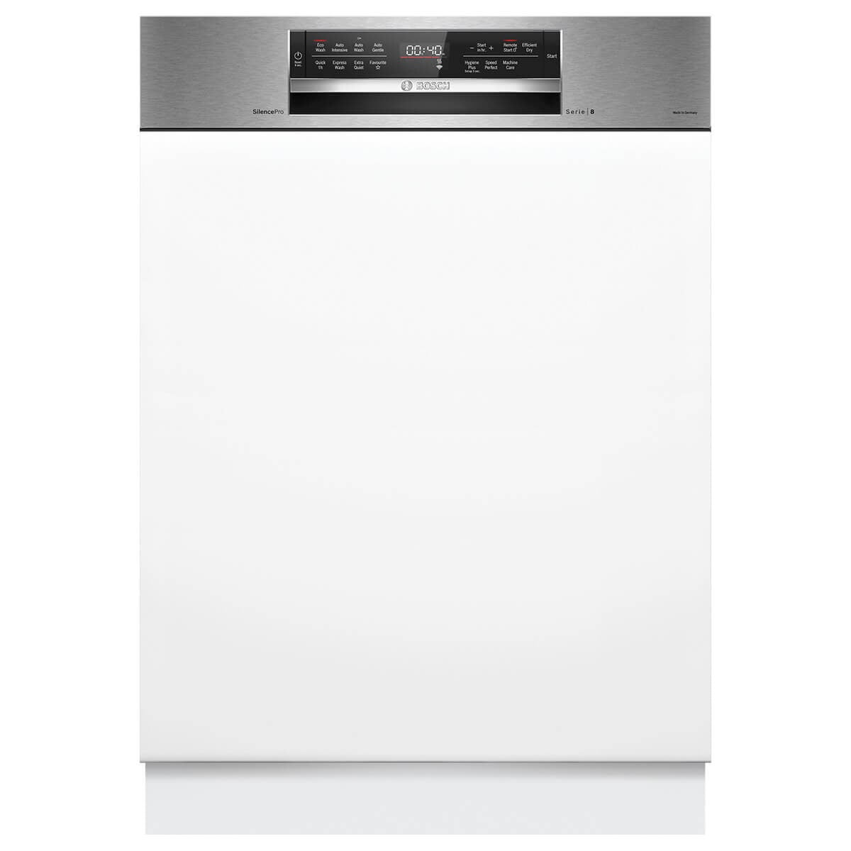 Bosch 60cm Series 8 Semi Integrated Dishwasher - 15 Place Settings - Brushed Steel - SBI8ECS01A
