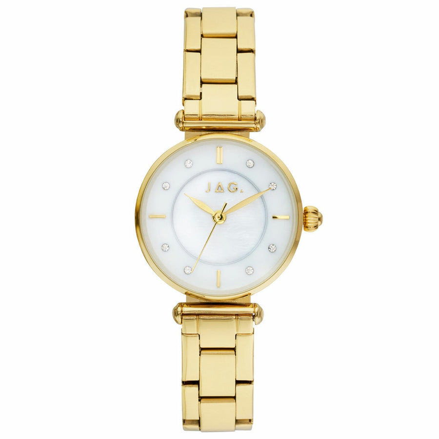 Gold-Tone Ladies Analogue Watch with Pearlescent Dial and Japanese Movement, JAG Portland J2923A