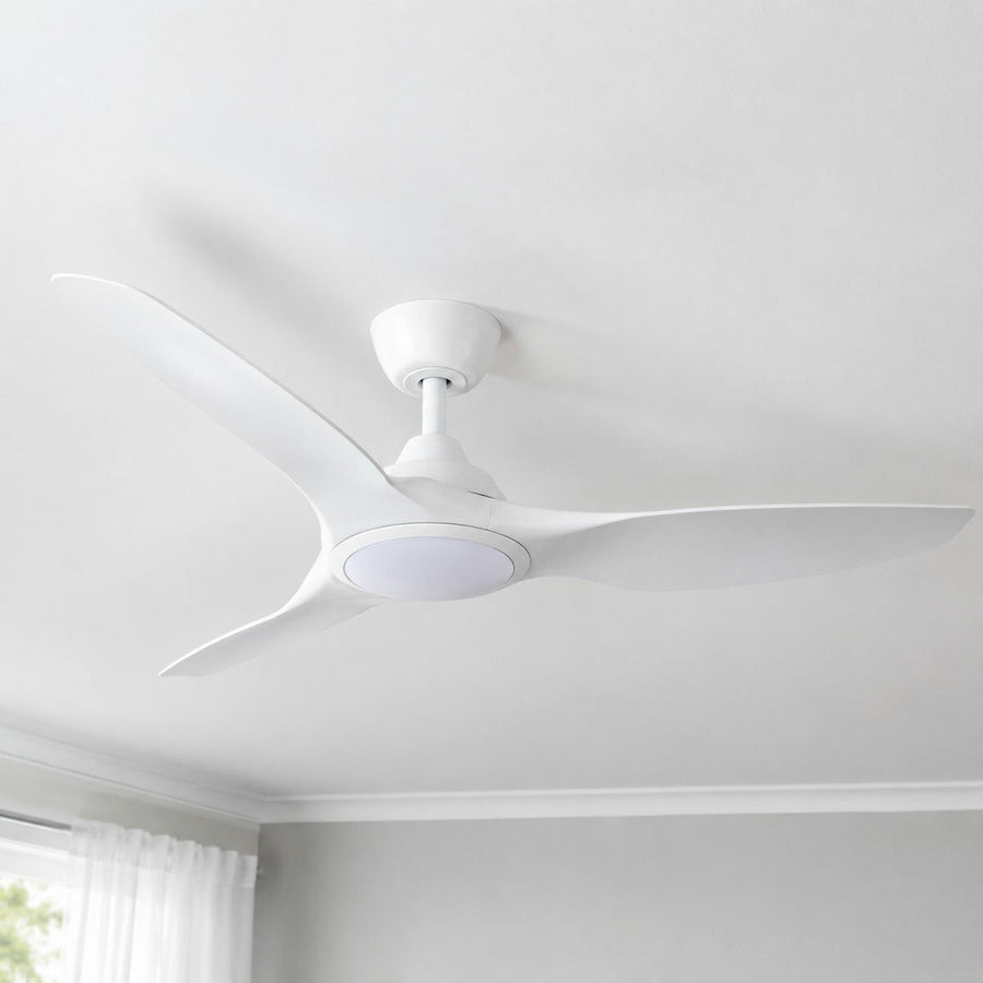 Quiet 33W DC Ceiling Fan with Adjustable Colour LED Light and Phone Control, Martec Impact