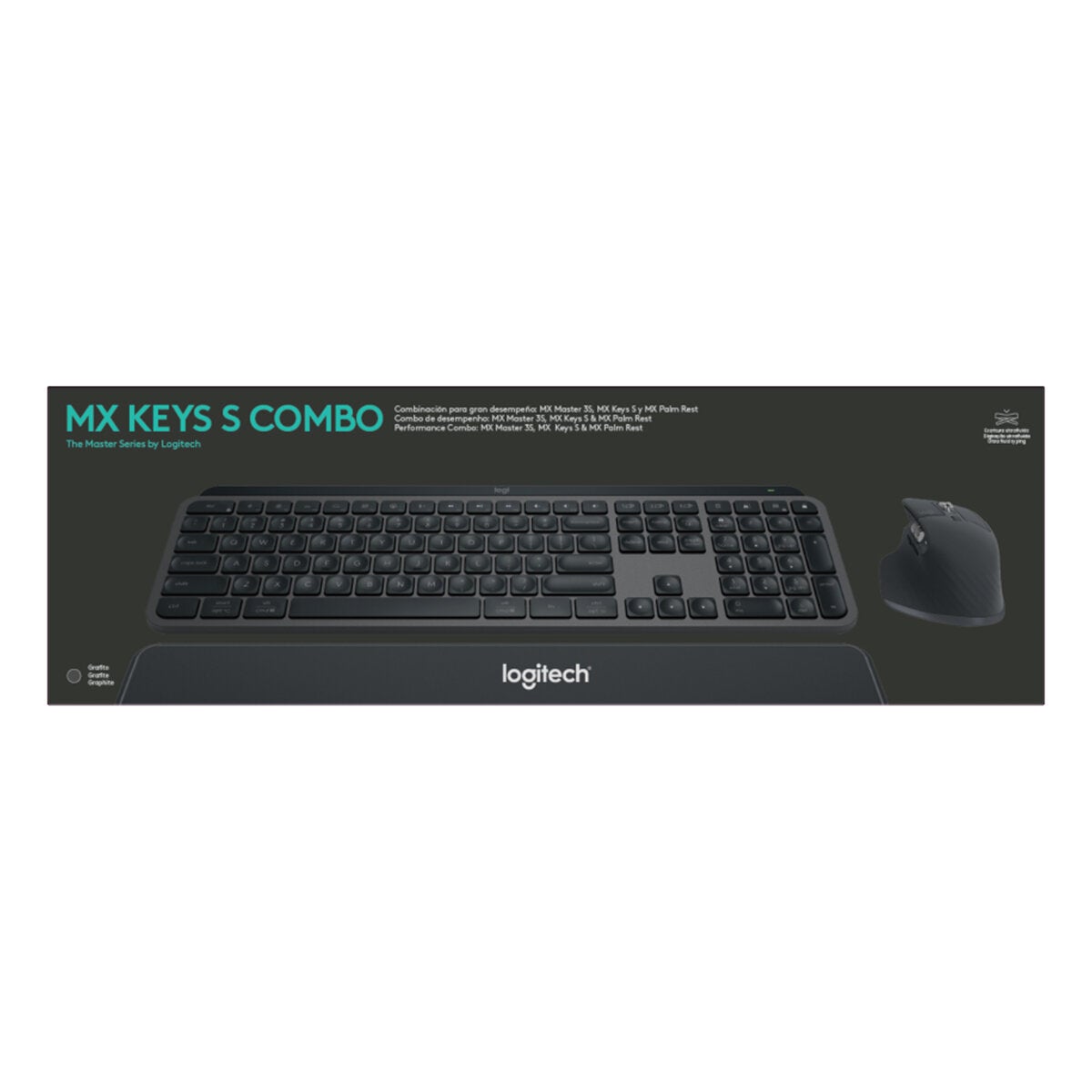 Backlit Full-Size Wireless Keyboard and 8,000 DPI Mouse Set with Palm Rest, Logitech MX Keys S Combo 920-011605 — image 2