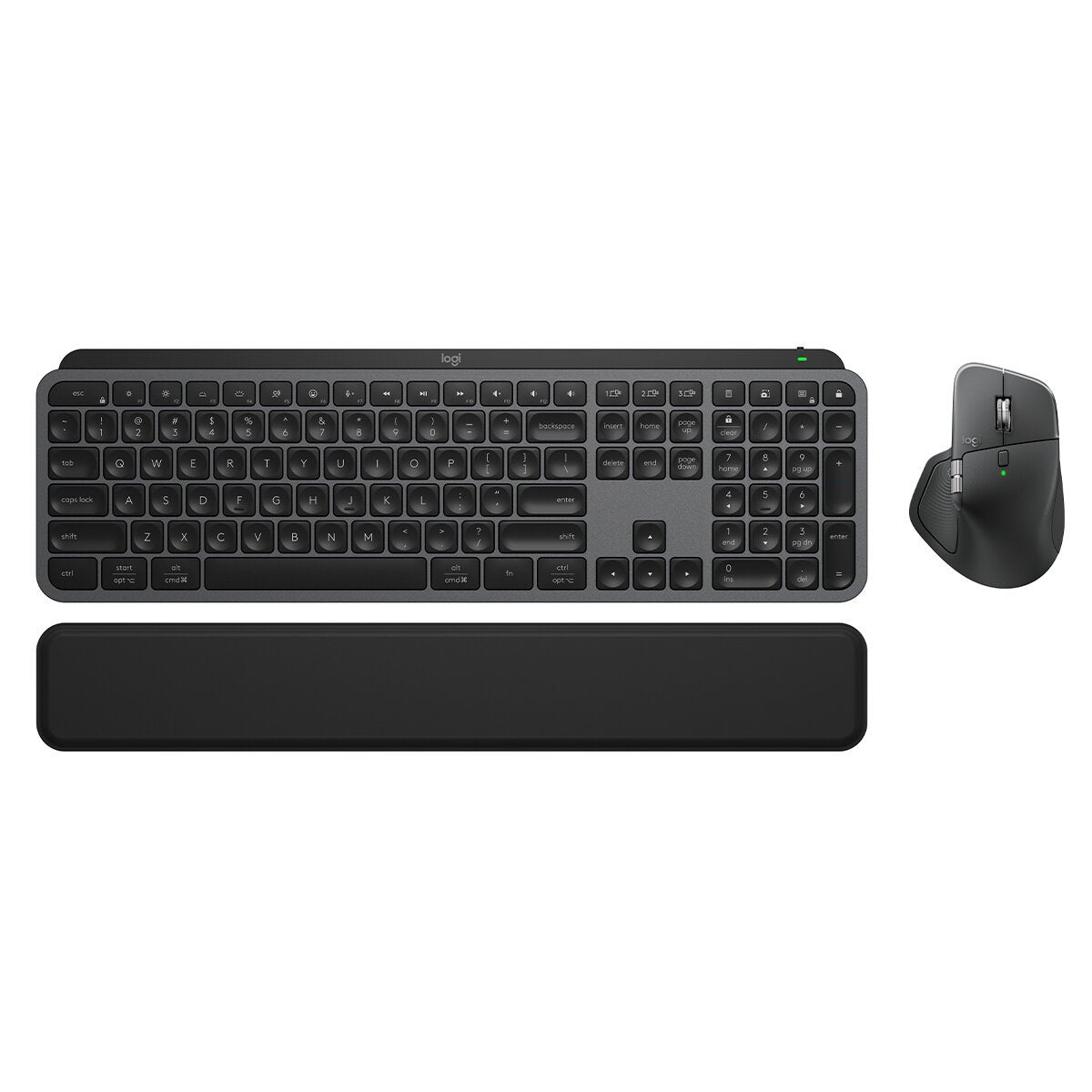 Backlit Full-Size Wireless Keyboard and 8,000 DPI Mouse Set with Palm Rest, Logitech MX Keys S Combo 920-011605
