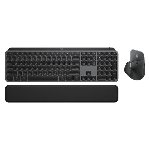 Backlit Full-Size Wireless Keyboard and 8,000 DPI Mouse Set with Palm Rest, Logitech MX Keys S Combo 920-011605