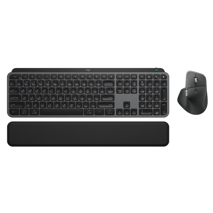 Backlit Full-Size Wireless Keyboard and 8,000 DPI Mouse Set with Palm Rest, Logitech MX Keys S Combo 920-011605