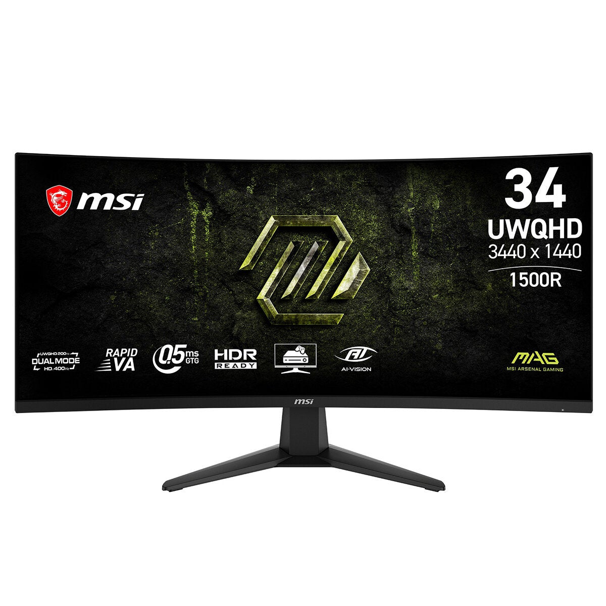 Ultrawide 3440 x 1440 Curved Display with 200Hz / 400Hz Dual Mode for Gamers, 34-Inch MSI MAG 346CQDF E20