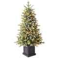 Compact 1.3 Metre Artificial Christmas Tree in Square Pot, Glitter Frosted and Pre-Lit with Twinkling LEDs — image 5
