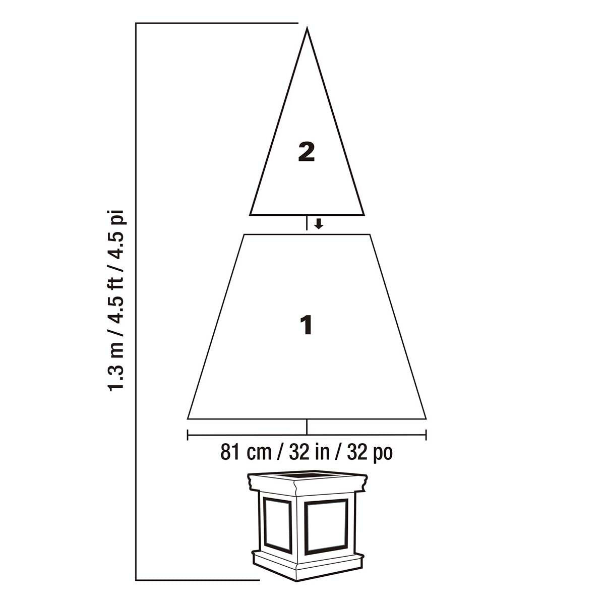 Compact 1.3 Metre Artificial Christmas Tree in Square Pot, Glitter Frosted and Pre-Lit with Twinkling LEDs — image 12