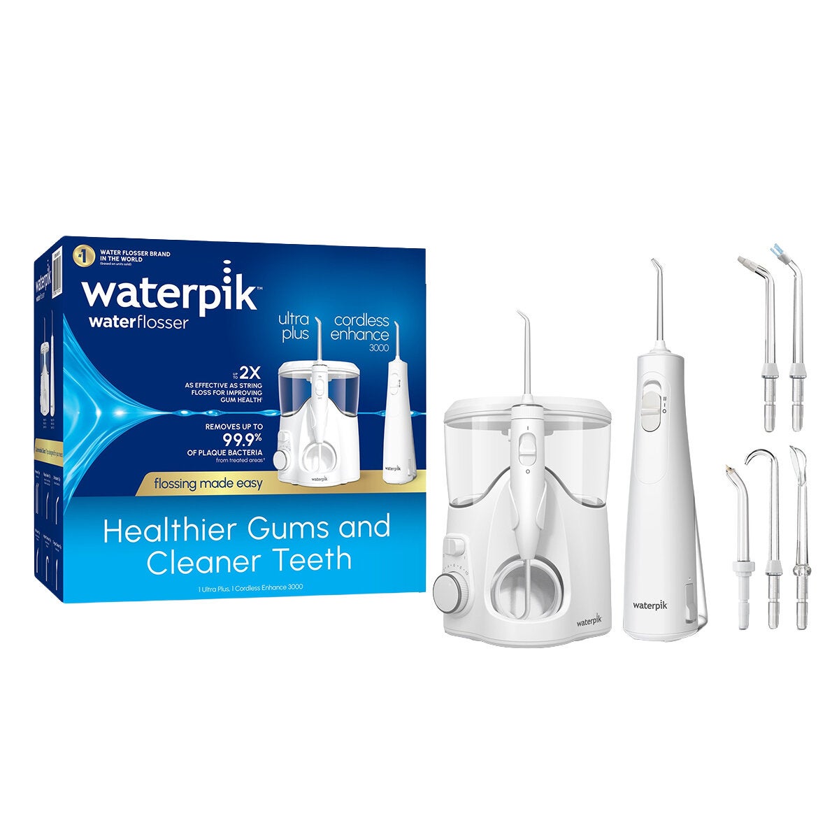 Countertop Plus Travel-Friendly Cordless Flosser Combo with 10 Pressure Settings, Waterpik WPWF150WF21
