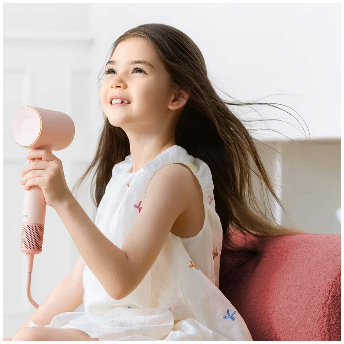 Quiet Ionic Blow Dryer with 108,000 RPM Brushless Motor and Child Mode, Pink Laifen SE 2 1HD13GAUPK001 — image 8