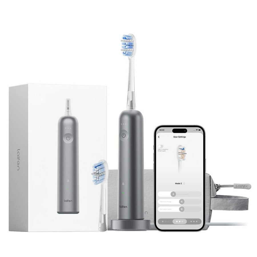 Oscillating Toothbrush with App Connectivity and Wireless Charging, 2 Brush Heads, by Laifen Wave Pro 1TB92AXXDG002