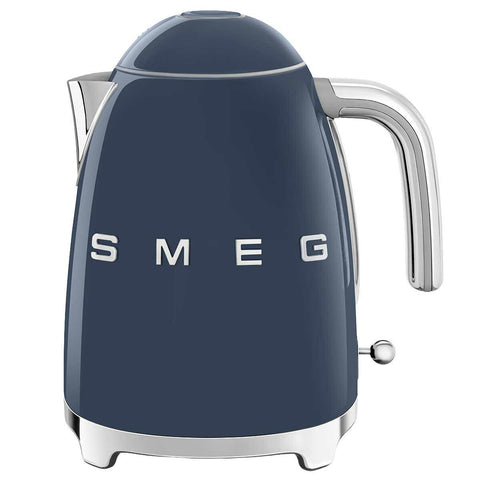 Navy Blue Retro Electric Kettle with 360 Degree Swivel Base and Soft Open Lid, Smeg KLF03NBAU